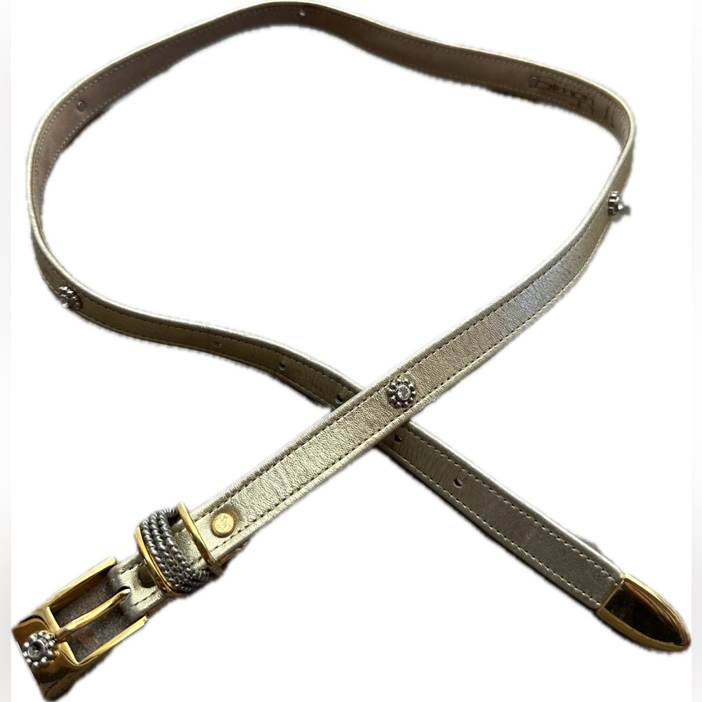 B.B. Simon Vintage Thin Gold Detailed Belt